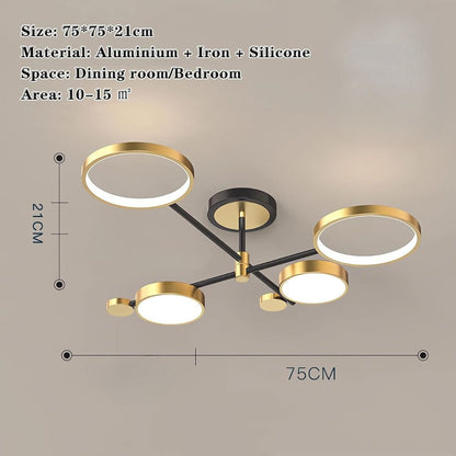 LED csillár távirányítóval MARIA, 4 elem, 22 W, meleg/hideg/semleges fény, szabályozható, arany LED-es csillárok távirányítóval Alapértelmezett cím Alessandro Design