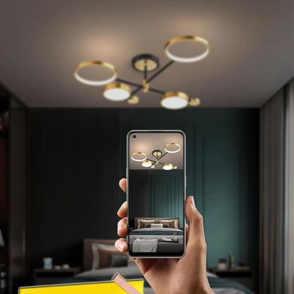 LED csillár távirányítóval MARIA, 4 elem, 22 W, meleg/hideg/semleges fény, szabályozható, arany LED-es csillárok távirányítóval Alapértelmezett cím Alessandro Design