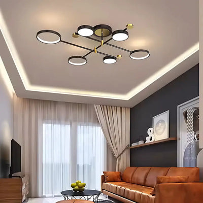 LED csillár távirányítóval MARIA, 31W, 6 elem, meleg/hideg/semleges fény, szabályozható, fekete