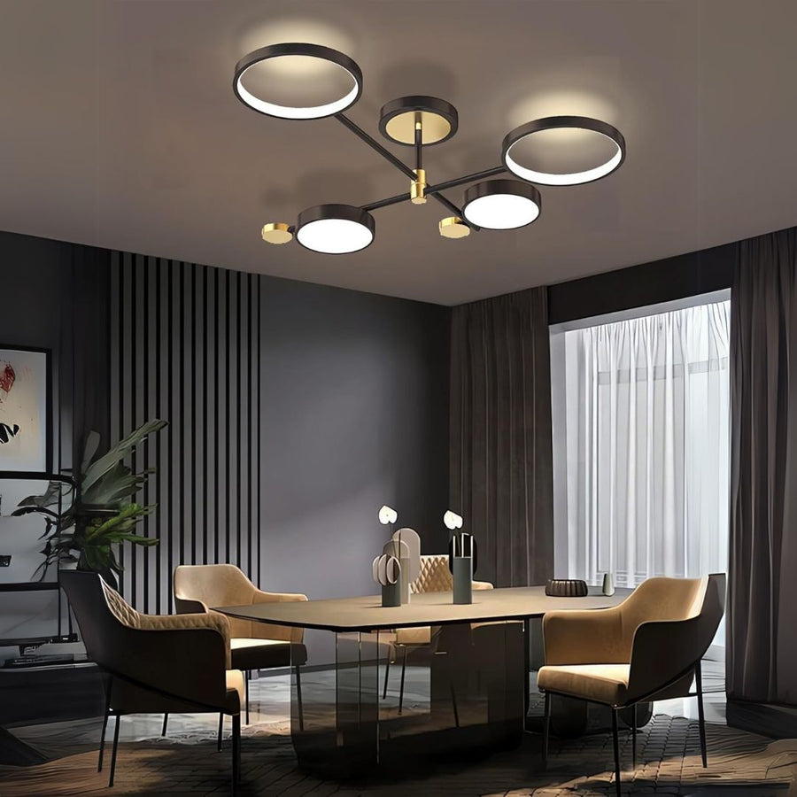 Lustra LED cu Telecomnda MARIA, 22W, 4 Elemente, Lumina Calda/Rece/Neutra, Dimabila, Negru Lustre LED cu Telecomanda Default Title Alessandro Design