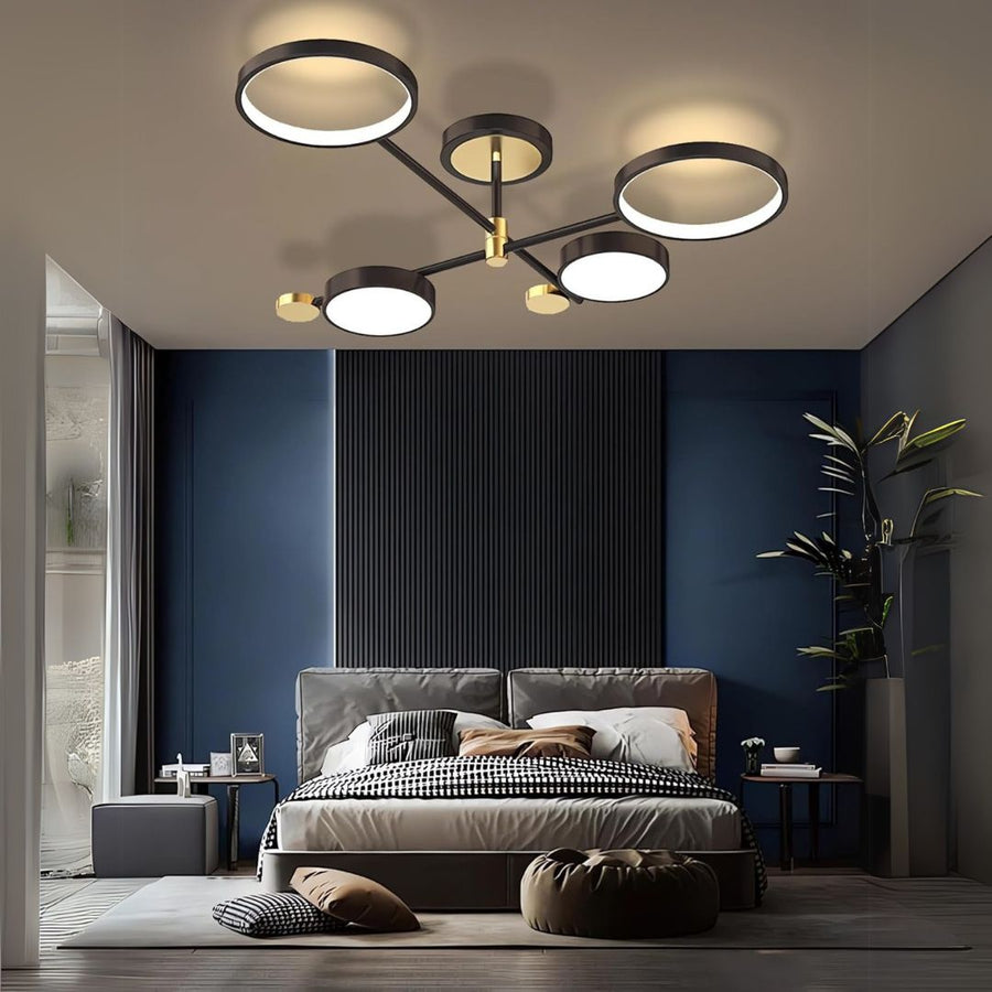 Lustra LED cu Telecomnda MARIA, 22W, 4 Elemente, Lumina Calda/Rece/Neutra, Dimabila, Negru Lustre LED cu Telecomanda Default Title Alessandro Design