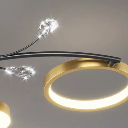 Lustra LED cu Telecomnda KARINA, 65W, 8 Elemente, Lumina Calda/Rece/Neutra, Dimabila, Auriu Lustre LED cu Telecomanda Default Title Alessandro Design