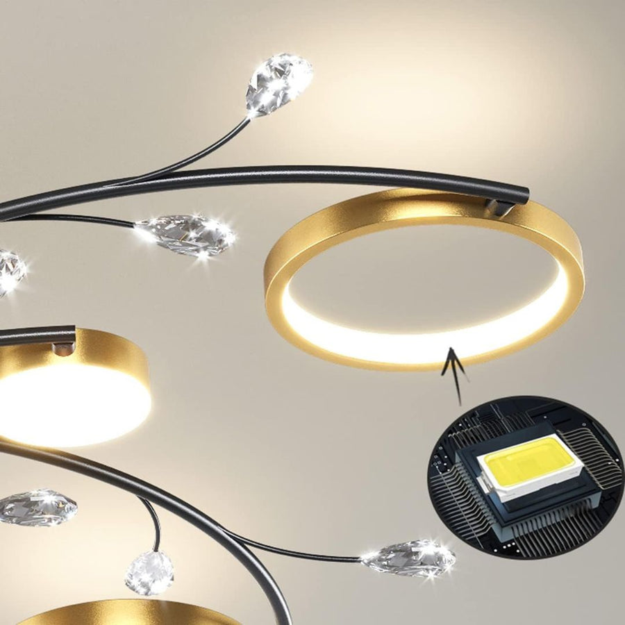 Lustra LED cu Telecomnda KARINA, 65W, 8 Elemente, Lumina Calda/Rece/Neutra, Dimabila, Auriu Lustre LED cu Telecomanda Default Title Alessandro Design