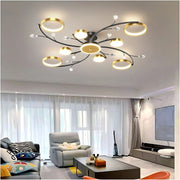 Lustra LED cu Telecomnda KARINA, 65W, 8 Elemente, Lumina Calda/Rece/Neutra, Dimabila, Auriu Lustre LED cu Telecomanda Default Title Alessandro Design