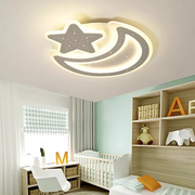 Nova LED csillár távirányítóval, 89 W, szabályozható, hold és csillag alakú, fehér LED csillár távirányítóval Alapértelmezett cím Alessandro Design