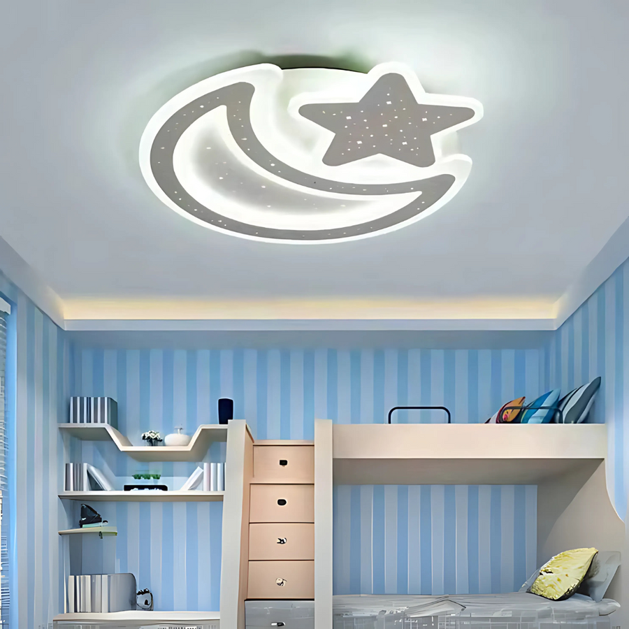Nova LED csillár távirányítóval, 89 W, szabályozható, hold és csillag alakú, fehér LED csillár távirányítóval Alapértelmezett cím Alessandro Design