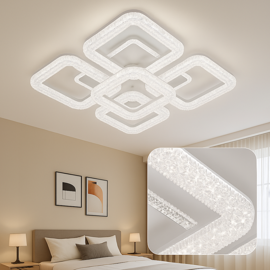 LED-csillár Astrid távirányítóval, 134W, szabályozható, fehér LED-csillárok távirányítóval Alapértelmezett cím Alessandro Design