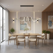 Függesztett LED-csillár távirányítóval RIBBON 64W, Lineáris, Hideg/Meleg/Semleges fény, Fényszabályozható, Fekete, Állítható magasságú LED-csillárok távirányítóval Alapértelmezett cím Alessandro Design