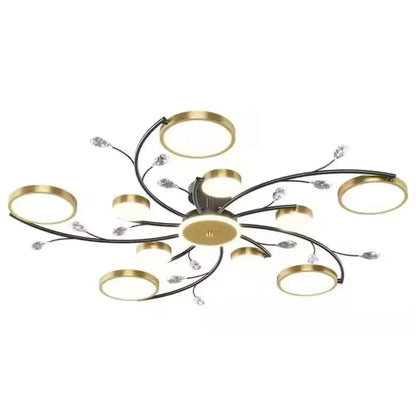 Lustra LED cu Telecomnda KARINA, 68W, 10 Elemente, Lumina Calda/Rece/Neutra, Dimabila, Auriu Lustre LED cu Telecomanda Default Title Alessandro Design