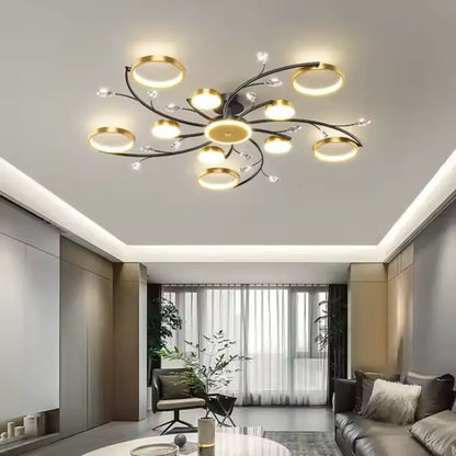 Lustra LED cu Telecomnda KARINA, 68W, 10 Elemente, Lumina Calda/Rece/Neutra, Dimabila, Auriu Lustre LED cu Telecomanda Default Title Alessandro Design