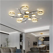 Lustra LED cu Telecomnda KARINA, 68W, 10 Elemente, Lumina Calda/Rece/Neutra, Dimabila, Auriu Lustre LED cu Telecomanda Default Title Alessandro Design