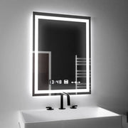 Négyszögletű LED tükör, 45x60 cm, Verite MotionGlow Marcello, páramentesítő rendszer, óra és hőmérő, szabályozható tükrök Marcello alapértelmezett cím Alessandro Design