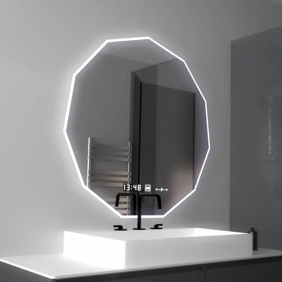 LED tükör 60 cm, POLIGON Sensor MotionGlow Marcello, Páramentesítő rendszer, Óra és hőmérő, Dimabila Tükrök Marcello Alapértelmezett cím Alessandro Design