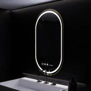 Ovális LED-es tükör, 50x80 cm, Roven Marcello MotionGlow érzékelő, páramentesítő rendszer, óra és hőmérő, szabályozható tükrök Marcello alapértelmezett cím Alessandro Design