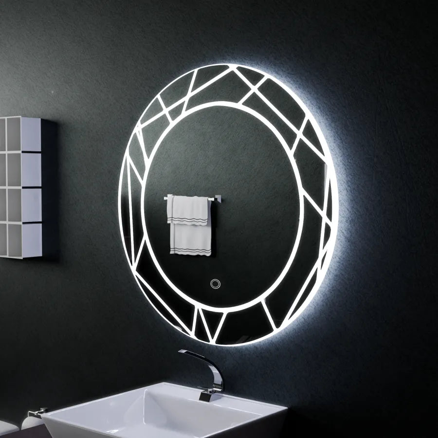 Mirror LED Touch ASTRIX, 60cm, 6000K, szabályozható, páramentesítő rendszer Tükrök Korman E Alapértelmezett cím Alessandro Design