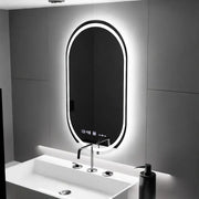 Ovális LED-es tükör, 60x80 cm, Eminence MotionGlow Marcello, páramentesítő rendszer, óra és hőmérő, szabályozható Marcello tükör Alapértelmezett cím Alessandro Design