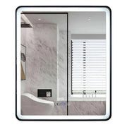 Négyszögletű LED tükör 70x90cm EDGE Touch páramentesítő rendszer, fekete keretű tükrök Korman E Alapértelmezett cím Alessandro Design