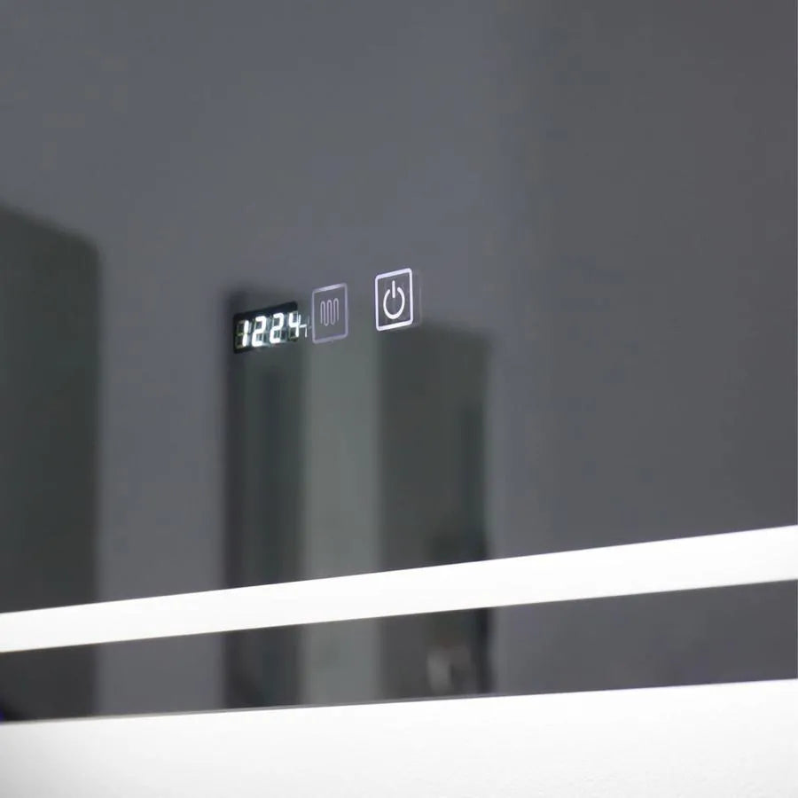 Négyszögletű LED tükör 70x90cm EDGE Touch páramentesítő rendszer, fekete keretű tükrök Korman E Alapértelmezett cím Alessandro Design