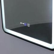 Négyszögletű LED tükör 70x90cm EDGE Touch páramentesítő rendszer, fekete keretű tükrök Korman E Alapértelmezett cím Alessandro Design
