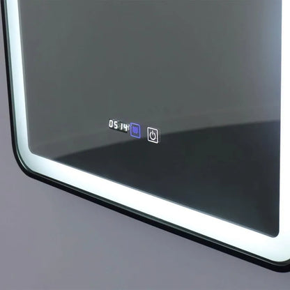 Négyszögletű LED tükör 70x90cm EDGE Touch páramentesítő rendszer, fekete keretű tükrök Korman E Alapértelmezett cím Alessandro Design