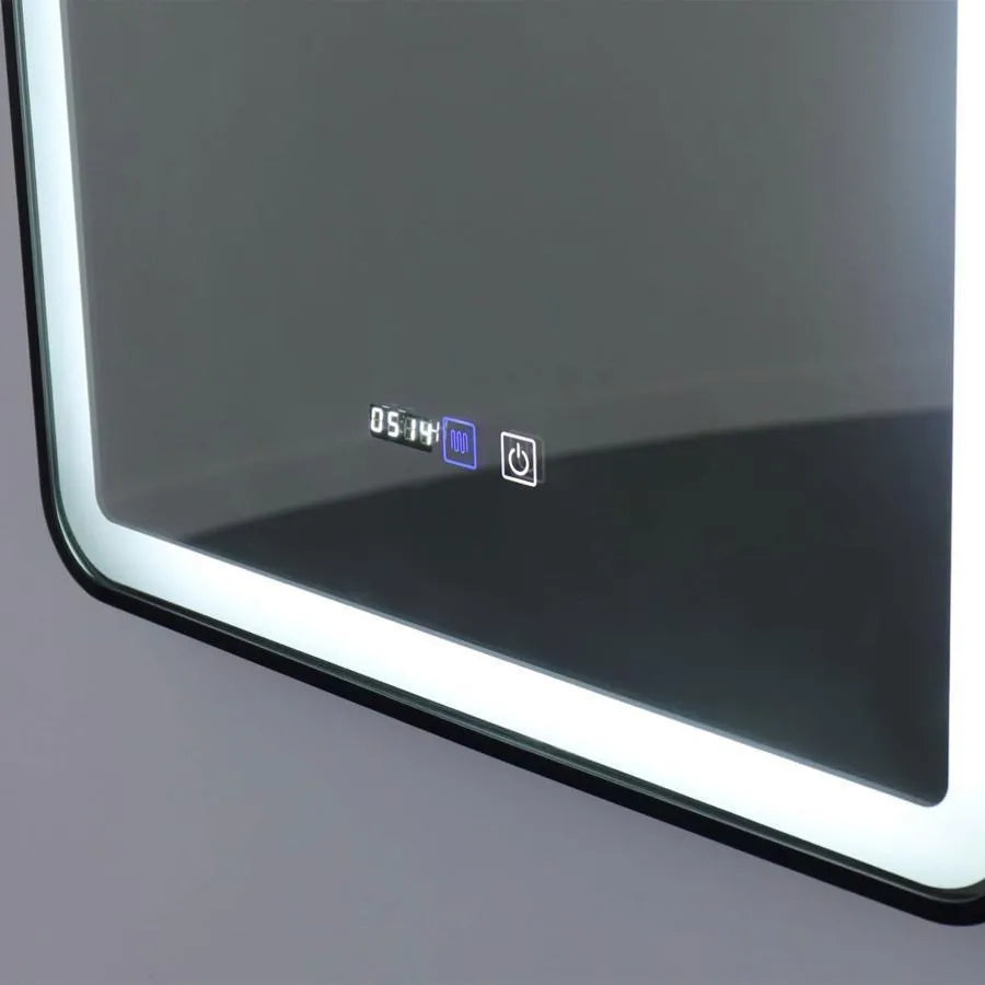 Négyszögletű LED tükör 70x90cm EDGE Touch páramentesítő rendszer, fekete keretű tükrök Korman E Alapértelmezett cím Alessandro Design