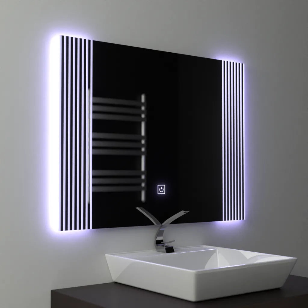 Téglalap alakú LED-es tükör, 80x60 cm, Infinity Frame Basic Touch 1005S-20A Alapértelmezett cím Alessandro Design
