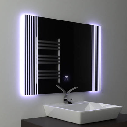 Téglalap alakú LED-es tükör, 80x60 cm, Infinity Frame Basic Touch 1005S-20A Alapértelmezett cím Alessandro Design
