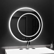 Kerek LED-es tükör, 60cm, július Touch Marcello, Páramentesítő rendszer, Óra és hőmérő, Dimabila Tükrök Marcello Alapbeállítás Alessandro Design