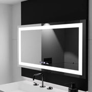 Négyszögletű LED-es tükör, 160x80 cm, Verite MotionGlow Marcello, páramentesítő rendszer, óra és hőmérő, szabályozható tükrök Marcello alapértelmezett cím Alessandro Design