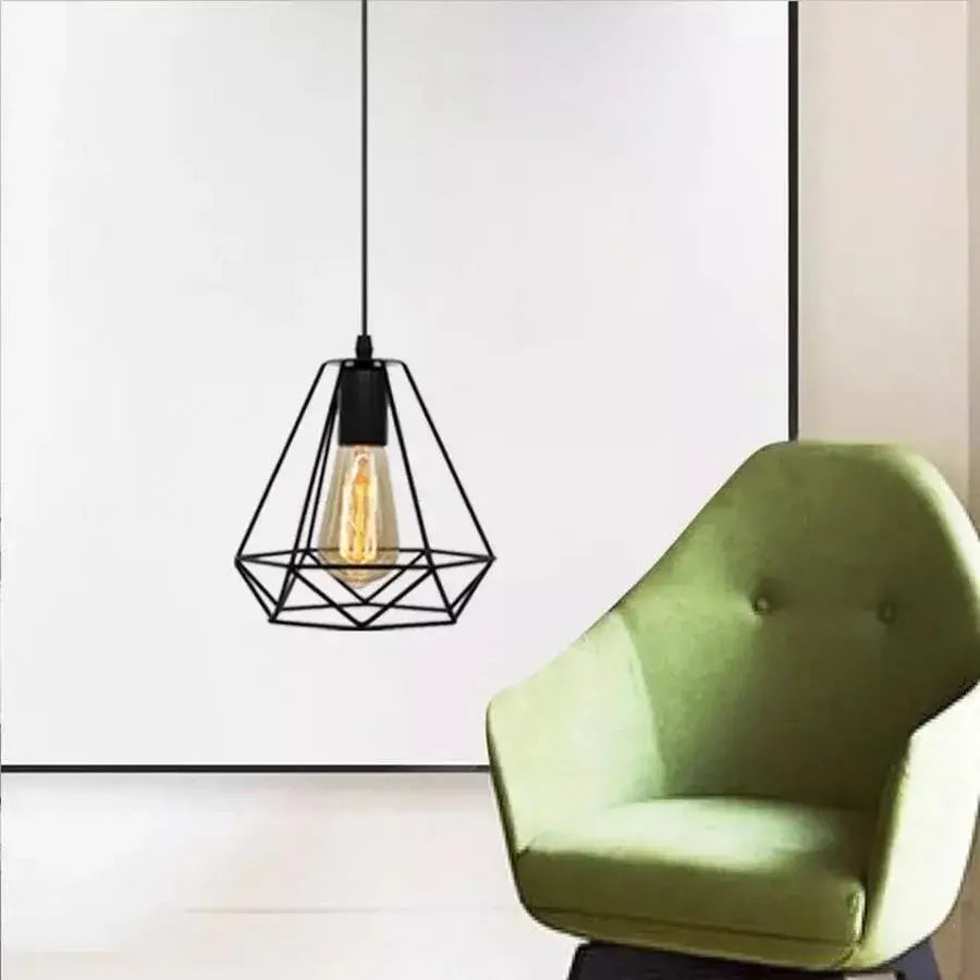 Gyémánt alakú csillár, SZERKEZETE, 1xE27, fekete, fém Ipari csillárok Alapértelmezett cím Alessandro Design