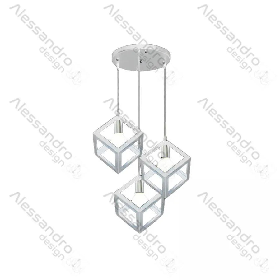 Luster Form Cube, STRUKTUR Cluster, 3xE27, Fehér, Fém Luster Ipari Alapcím Alessandro Design