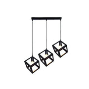 Kocka alakú csillár, STRUKTUR Linear Trio, 3x E27, fekete, fém fényű ipari alapcím Alessandro Design