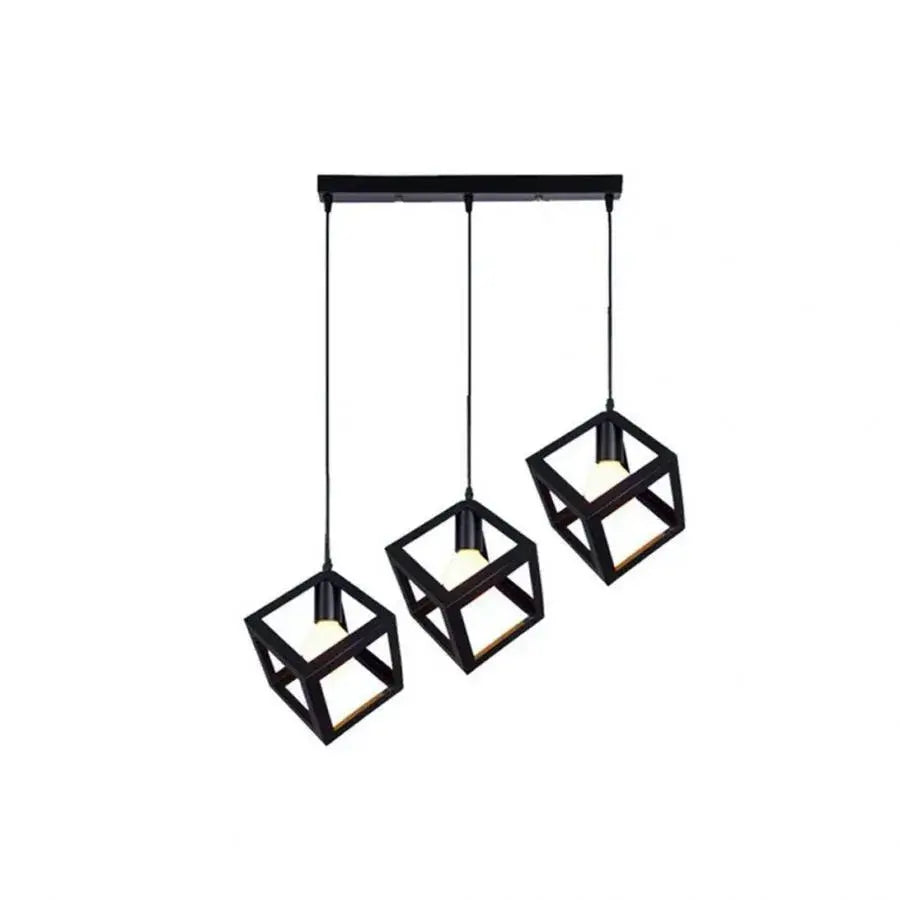 Kocka alakú csillár, STRUKTUR Linear Trio, 3x E27, fekete, fém fényű ipari alapcím Alessandro Design