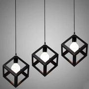 Kocka alakú csillár, STRUKTUR Linear Trio, 3x E27, fekete, fém fényű ipari alapcím Alessandro Design