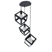 Kocka alakú csillár, STRUKTUR fürt, 3 x E27, fekete, fémfényű ipari alapcím Alessandro Design