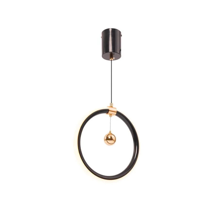 HAL 24W LED függő, hideg/meleg/semleges fény, fényes fekete arany, állítható magasságú modern csillárok alapértelmezett cím Alessandro Design