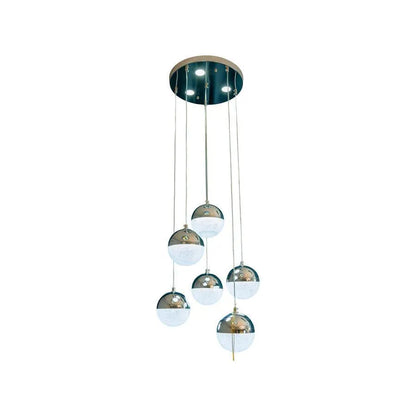 Függesztett LED-csillár távirányítóval JEREMIAS 63W, 6 elem, hideg/meleg/semleges fény, szabályozható, ezüst, állítható magasságú modern csillárok alapértelmezett cím Alessandro Design