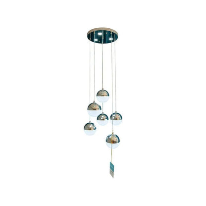 Függesztett LED-csillár távirányítóval JEREMIAS 63W, 6 elem, hideg/meleg/semleges fény, szabályozható, ezüst, állítható magasságú modern csillárok alapértelmezett cím Alessandro Design