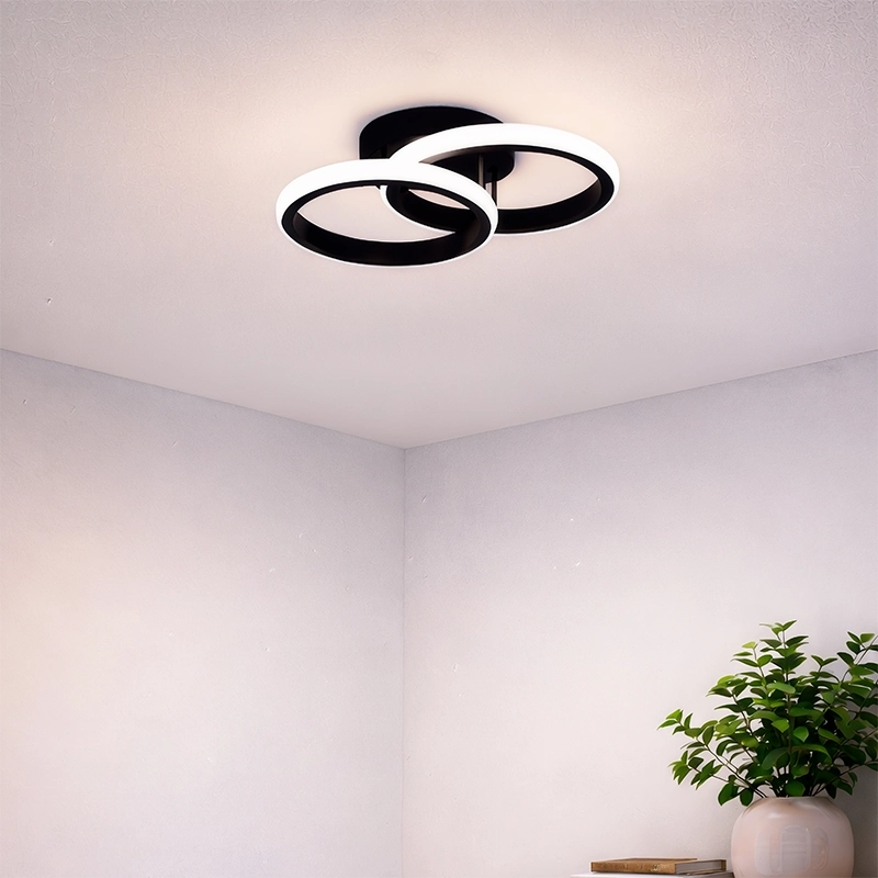 LED csillár VERTEX CIRCULA 21W, 2 kör, fém keretek, hideg/meleg/semleges fény 3000K/4000K/6000K, fekete, fém LED-csillárok alapértelmezett cím Alessandro Design