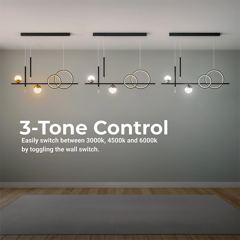 Függesztett LED-csillár távirányítóval DAMARA 44W, hideg/meleg/semleges fény, szabályozható, fekete, állítható magasságú LED-csillárok távirányítóval Alapértelmezett cím Alessandro Design