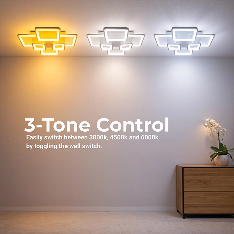 LED-es csillár távirányítóval ELLA 119W, 6 négyzet, hideg/meleg/semleges fény, szabályozható, fehér LED-es csillár távirányítóval Alapértelmezett cím Alessandro Design