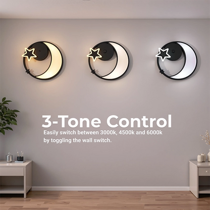 LED csillár távirányítóval ALYONA 44W, Hold és csillag, hűvös/meleg/semleges fény, sötétíthető, fekete LED csillárok távirányítóval Alapértelmezett cím Alessandro Design