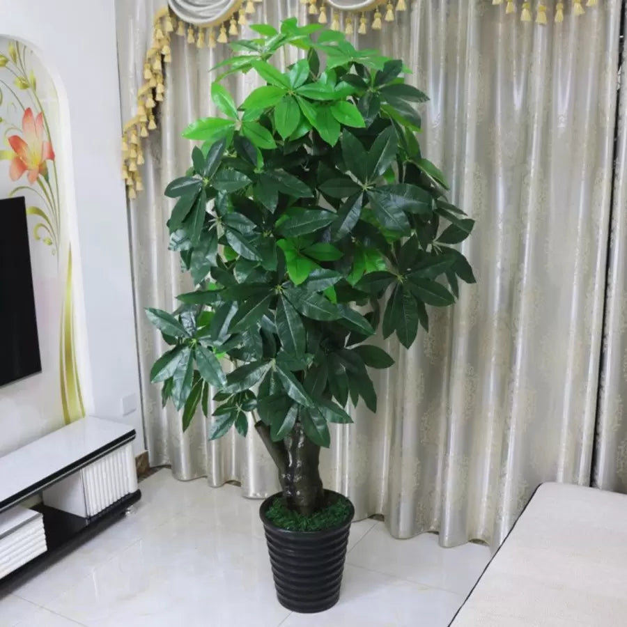 Mesterséges szerencsefa (Pachira Aquatica), cserép nélkül, 150 cm zöld, alapértelmezett cím Alessandro Design