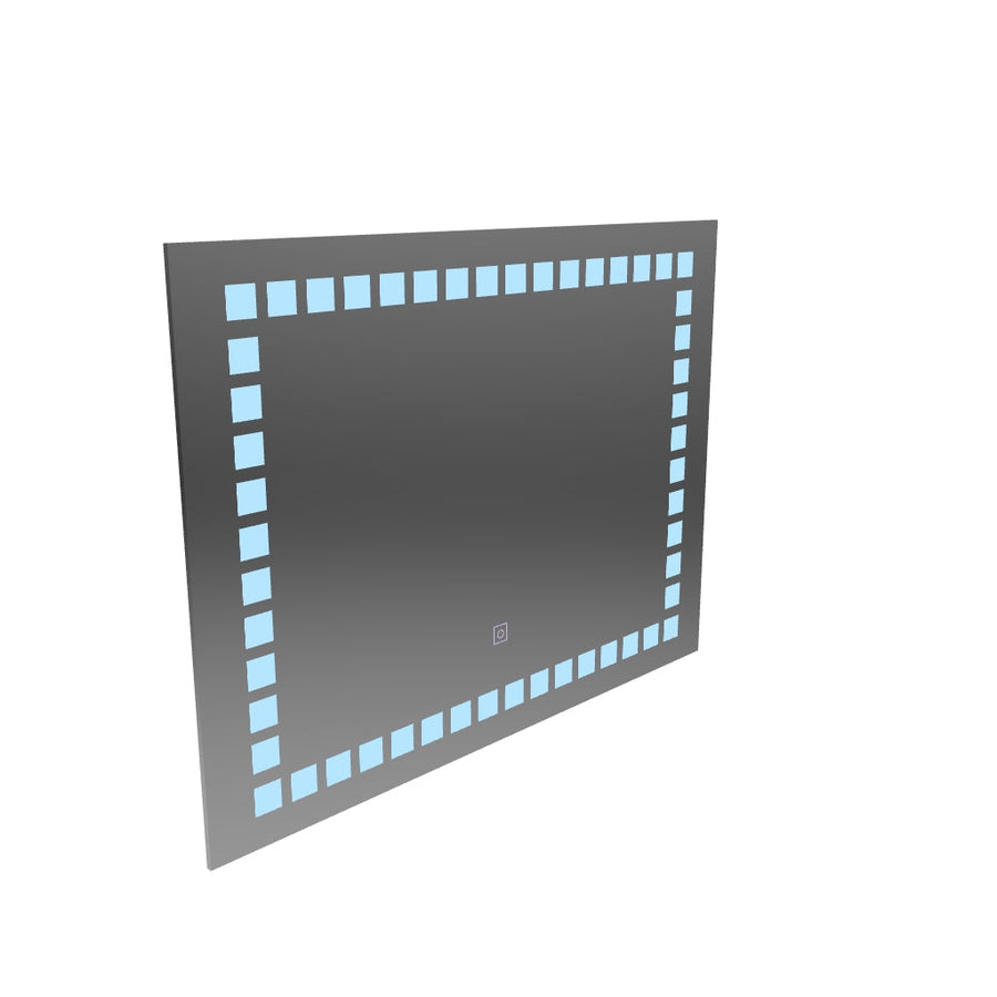 Négyszögletű LED tükör, 80x60cm, Grid Light Basic Touch