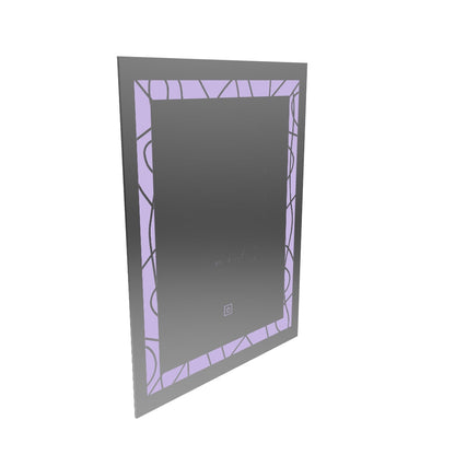 Négyszögletű LED tükör, 60x80cm, Deco Frame Basic Touch