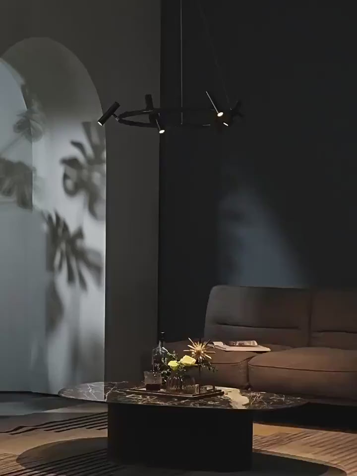 Harman LED csillár, 29 W, 8 forrás, semleges fény, fekete