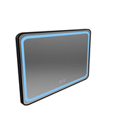 Négyszögletű LED tükör 100x65cm EDGE Touch páramentesítő rendszer, fekete keret