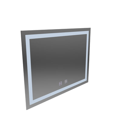 Négyszögletű LED tükör, 80x60cm, RADIANTE Touch, Páramentesítő rendszer, Tompítható