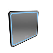 Négyszögletű LED tükör 80x60cm - EDGE Touch páramentesítő rendszer, fekete keret