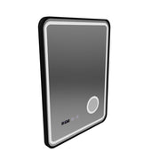 Mirror LED Touch Ulrich Debulation System, óra és hőmérséklet 60x80 cm Fekete Ramahed Cosmetics Lup